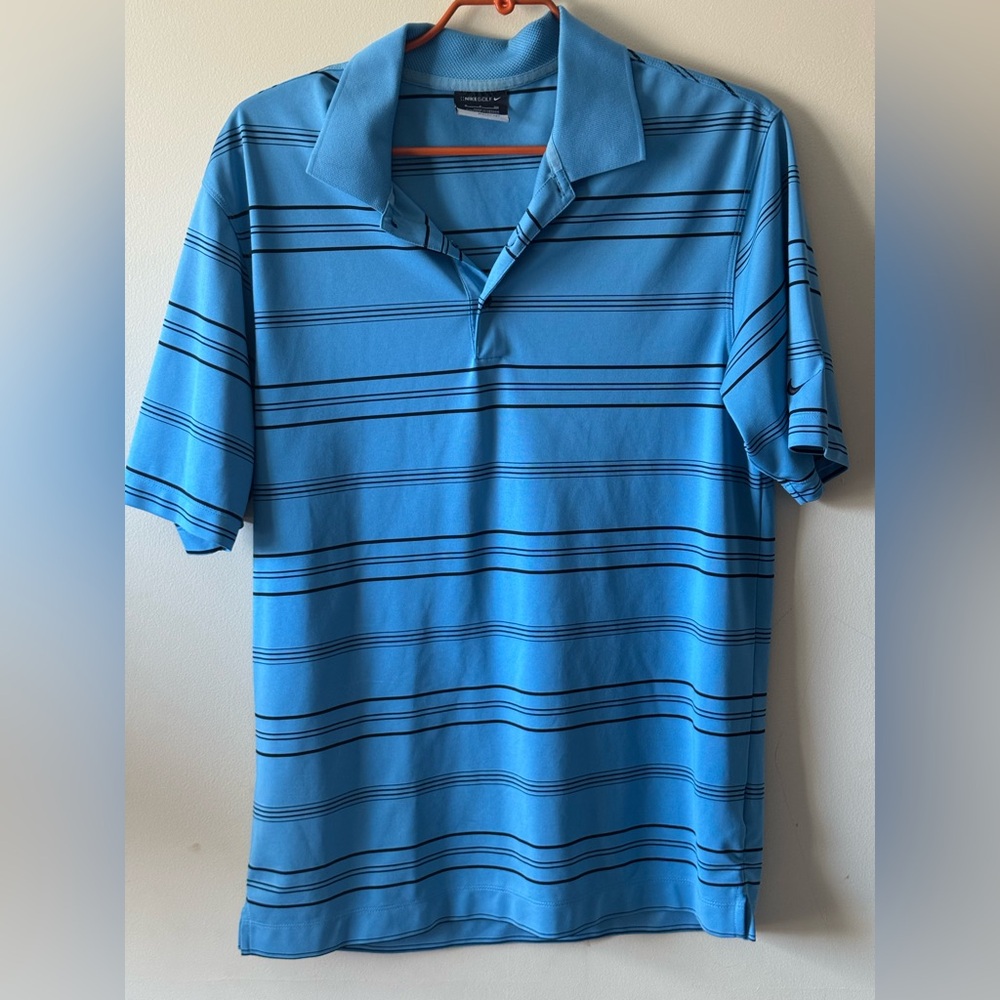 Nike Blue Striped Golf Shirt